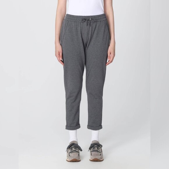 Brunello Cucinelli SS/20 Grey Cotton Jersey Monili-Beaded Sweatpants